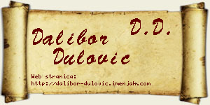 Dalibor Dulović vizit kartica
